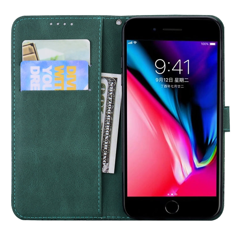 For iPhone SE 2022 / SE 2020 / 8 / 7 Retro Skin Feel Butterflies Embossing Horizontal Flip Leather Case with Holder & Card Slots & Wallet