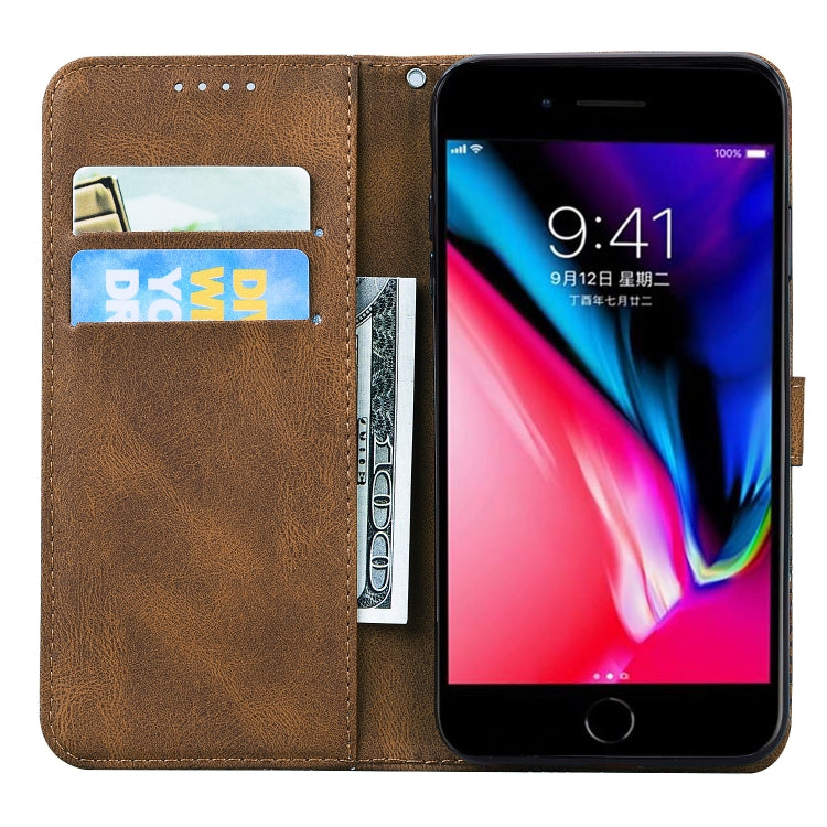 For iPhone SE 2022 / SE 2020 / 8 / 7 Retro Skin Feel Butterflies Embossing Horizontal Flip Leather Case with Holder & Card Slots & Wallet