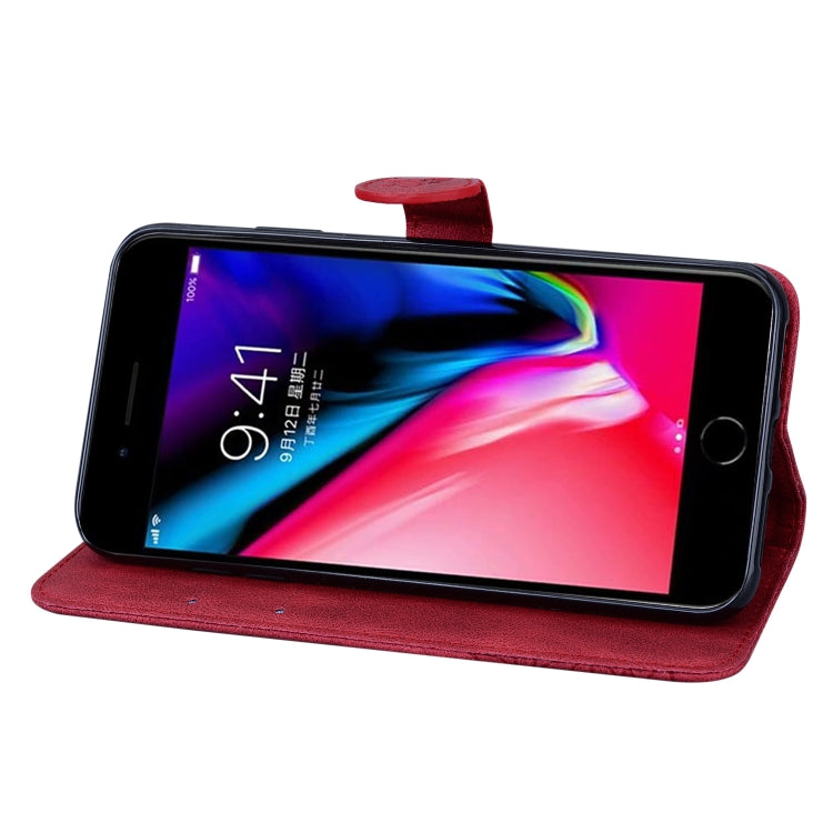 Retro Skin Feel Butterflies Embossing Horizontal Flip Leather Case with Holder & Card Slots & Wallet For iPhone 8 Plus / 7Plus
