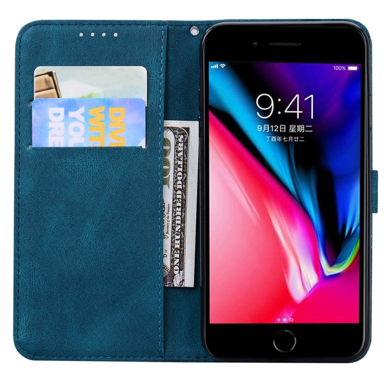 Retro Skin Feel Butterflies Embossing Horizontal Flip Leather Case with Holder & Card Slots & Wallet For iPhone 8 Plus / 7Plus