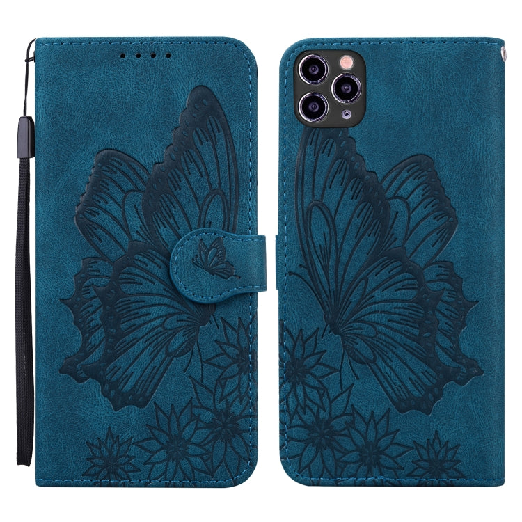 For iPhone 11 Pro Retro Skin Feel Butterflies Embossing Horizontal Flip Leather Case with Holder & Card Slots & Wallet