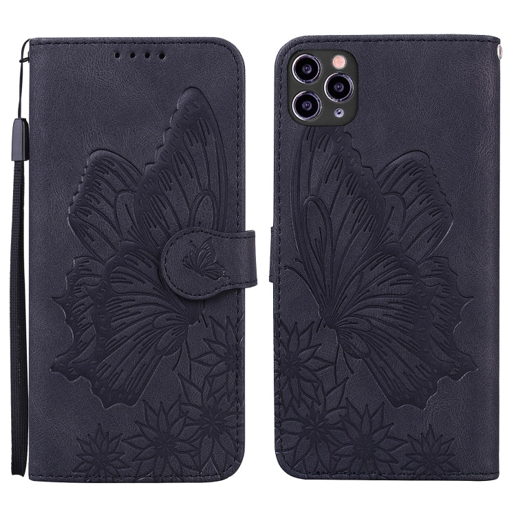 For iPhone 11 Pro Retro Skin Feel Butterflies Embossing Horizontal Flip Leather Case with Holder & Card Slots & Wallet