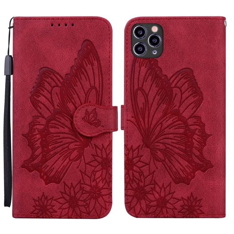 For iPhone 11 Pro Max Retro Skin Feel Butterflies Embossing Horizontal Flip Leather Case with Holder & Card Slots & Wallet