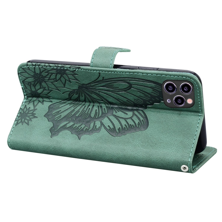 For iPhone 11 Pro Max Retro Skin Feel Butterflies Embossing Horizontal Flip Leather Case with Holder & Card Slots & Wallet