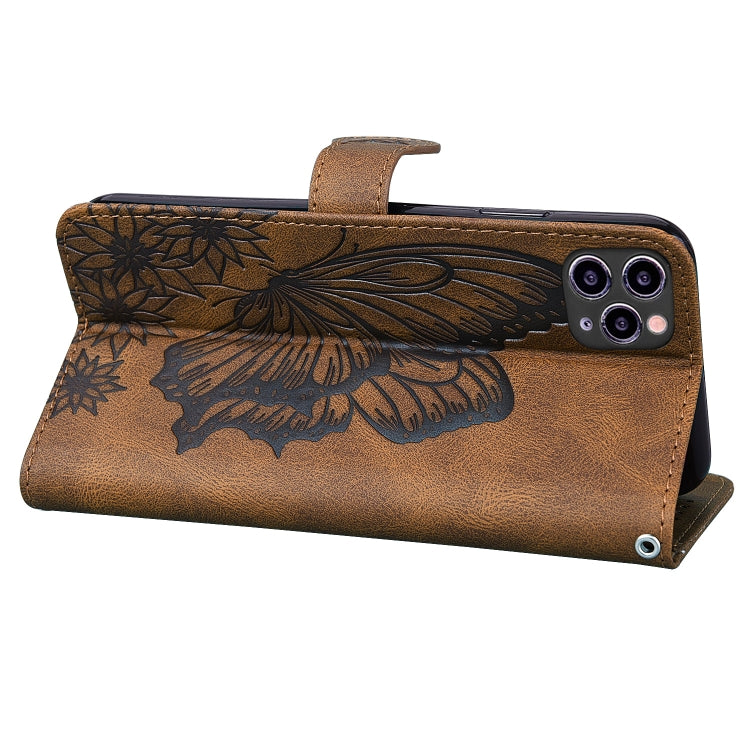 For iPhone 11 Pro Max Retro Skin Feel Butterflies Embossing Horizontal Flip Leather Case with Holder & Card Slots & Wallet