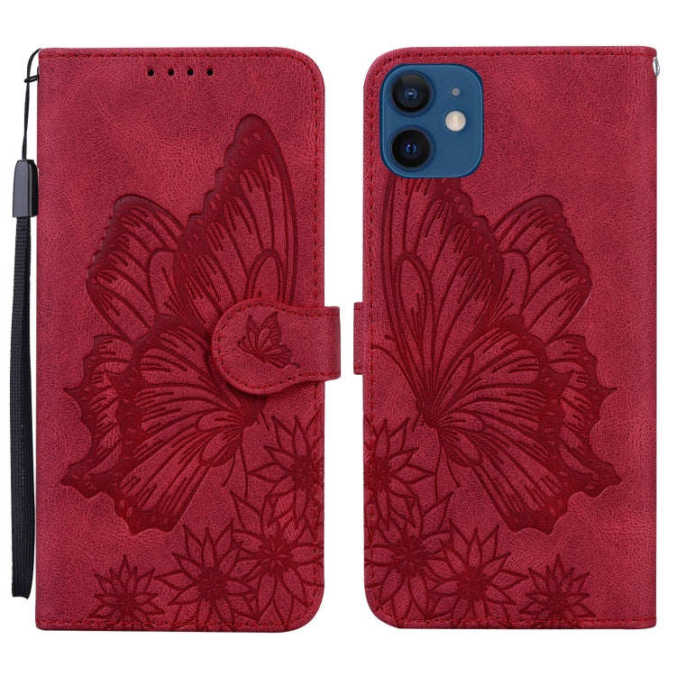 For iPhone 12 mini Retro Skin Feel Butterflies Embossing Horizontal Flip Leather Case with Holder & Card Slots & Wallet