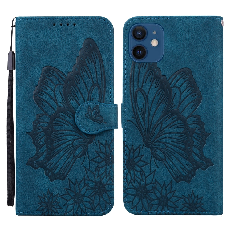 For iPhone 12 mini Retro Skin Feel Butterflies Embossing Horizontal Flip Leather Case with Holder & Card Slots & Wallet