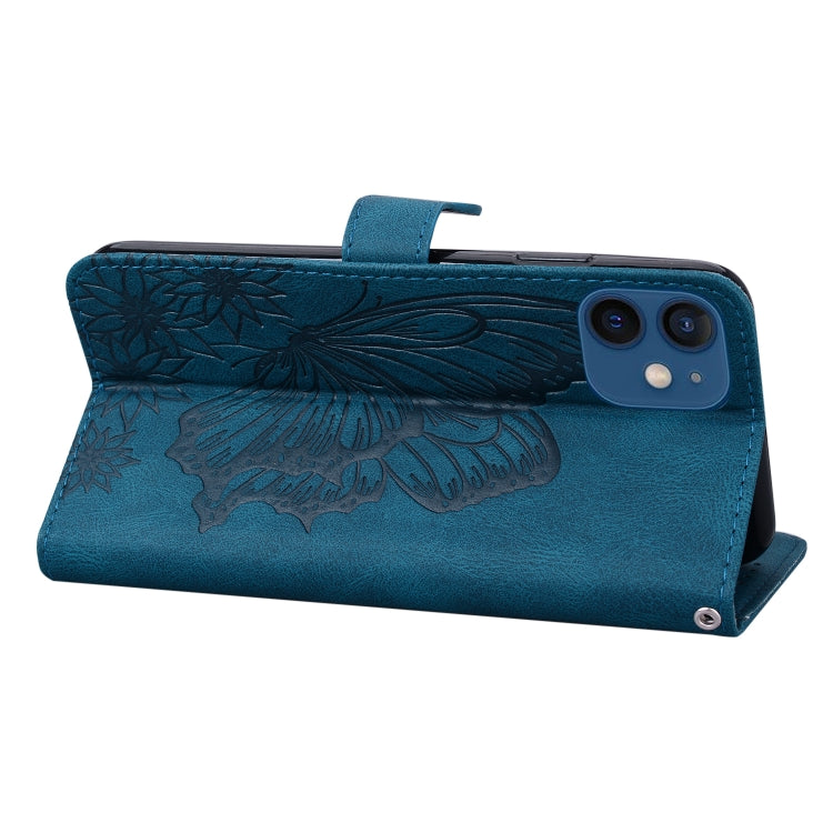 For iPhone 12 mini Retro Skin Feel Butterflies Embossing Horizontal Flip Leather Case with Holder & Card Slots & Wallet