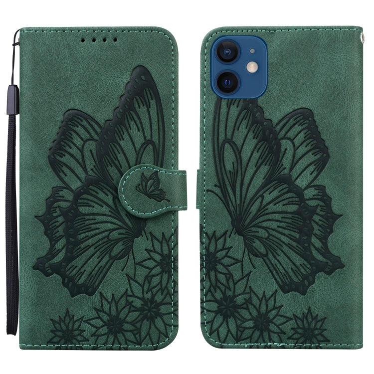 For iPhone 12 mini Retro Skin Feel Butterflies Embossing Horizontal Flip Leather Case with Holder & Card Slots & Wallet