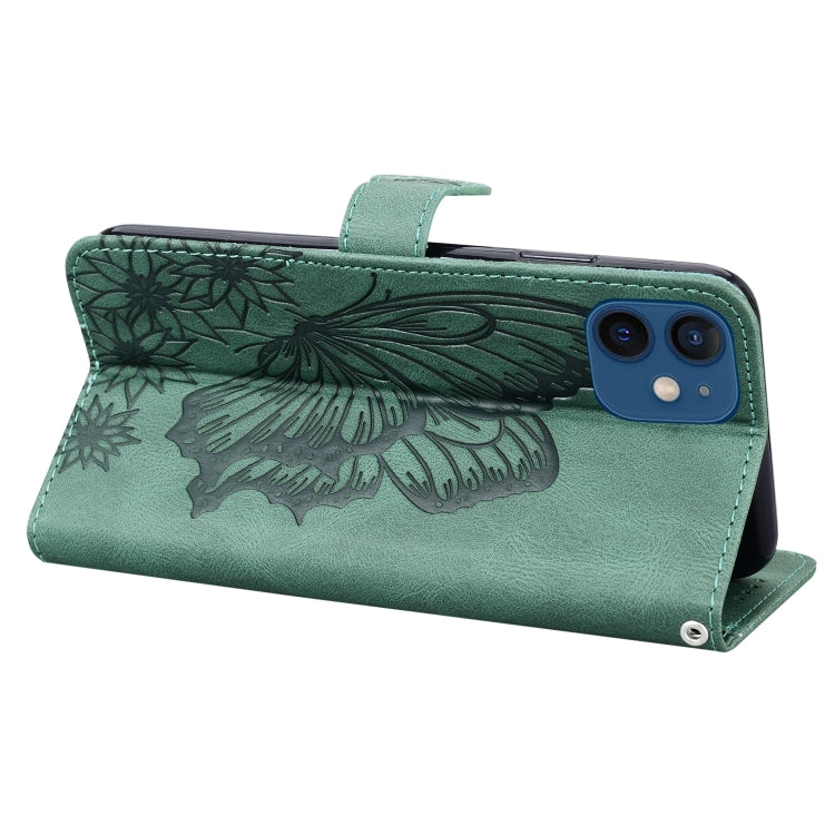 For iPhone 12 mini Retro Skin Feel Butterflies Embossing Horizontal Flip Leather Case with Holder & Card Slots & Wallet