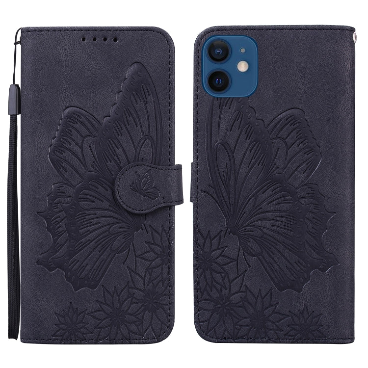 For iPhone 12 mini Retro Skin Feel Butterflies Embossing Horizontal Flip Leather Case with Holder & Card Slots & Wallet