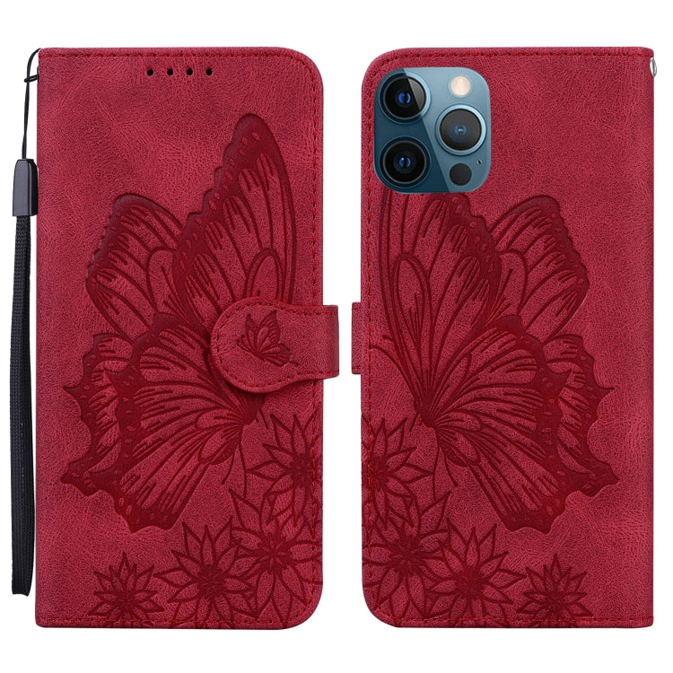For iPhone 12 Pro Max Retro Skin Feel Butterflies Embossing Horizontal Flip Leather Case with Holder & Card Slots & Wallet