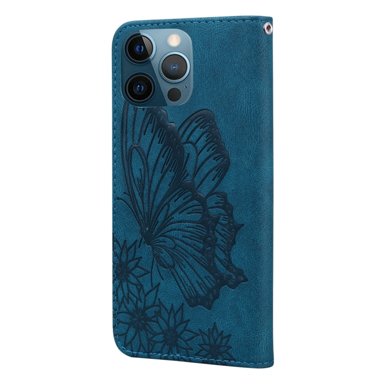 For iPhone 12 Pro Max Retro Skin Feel Butterflies Embossing Horizontal Flip Leather Case with Holder & Card Slots & Wallet