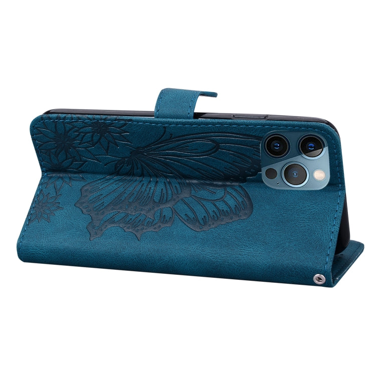 For iPhone 12 Pro Max Retro Skin Feel Butterflies Embossing Horizontal Flip Leather Case with Holder & Card Slots & Wallet