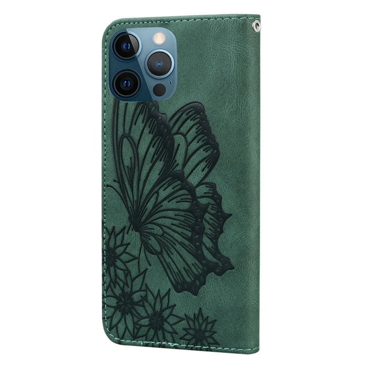For iPhone 12 Pro Max Retro Skin Feel Butterflies Embossing Horizontal Flip Leather Case with Holder & Card Slots & Wallet