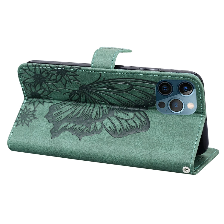 For iPhone 12 Pro Max Retro Skin Feel Butterflies Embossing Horizontal Flip Leather Case with Holder & Card Slots & Wallet
