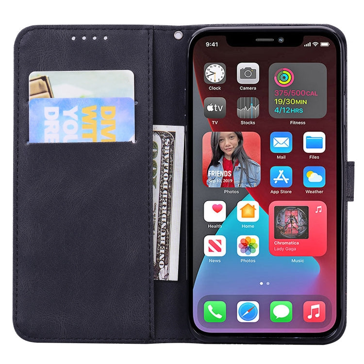 For iPhone 12 Pro Max Retro Skin Feel Butterflies Embossing Horizontal Flip Leather Case with Holder & Card Slots & Wallet