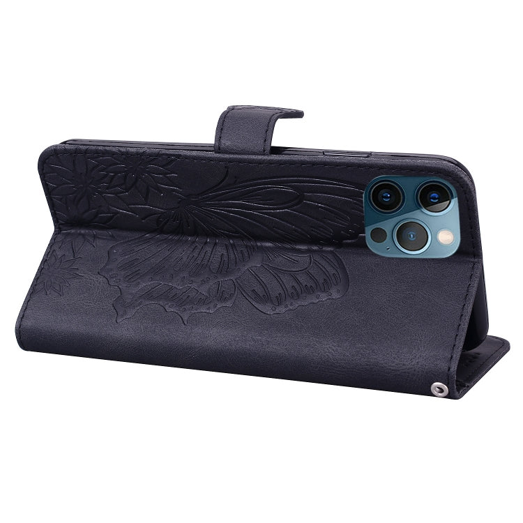 For iPhone 12 Pro Max Retro Skin Feel Butterflies Embossing Horizontal Flip Leather Case with Holder & Card Slots & Wallet