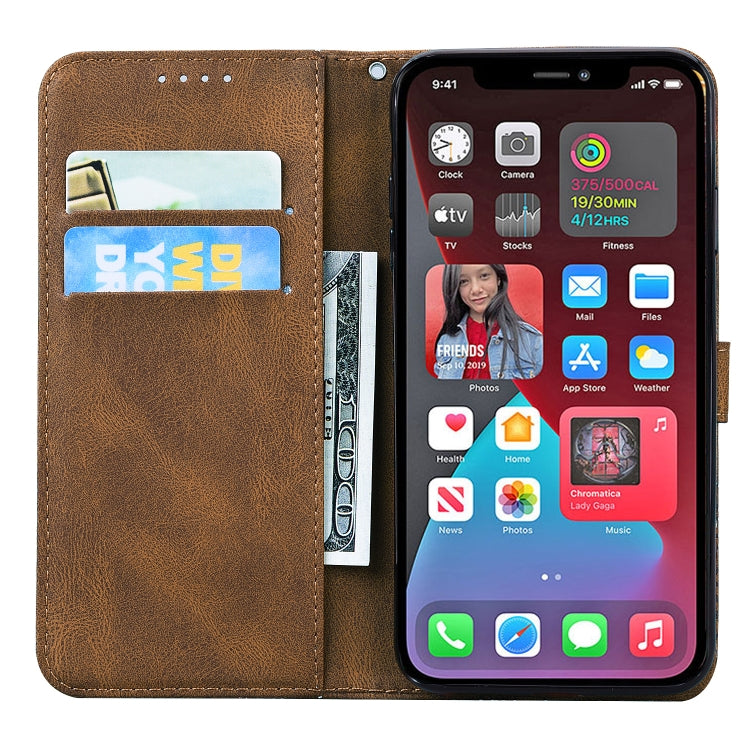 For iPhone 12 Pro Max Retro Skin Feel Butterflies Embossing Horizontal Flip Leather Case with Holder & Card Slots & Wallet