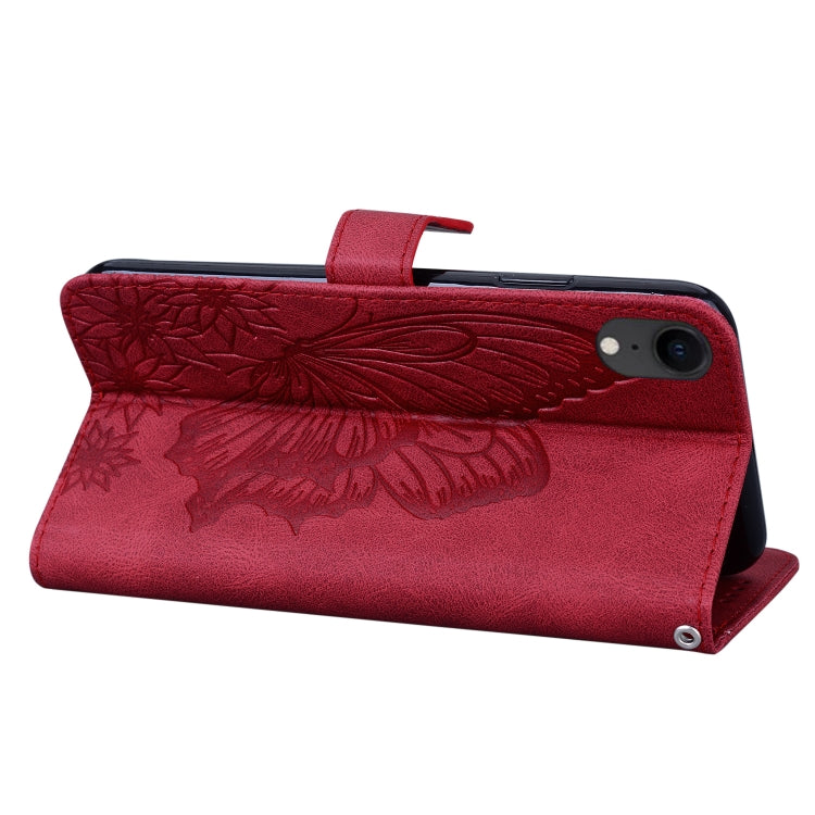 For iPhone XR Retro Skin Feel Butterflies Embossing Horizontal Flip Leather Case with Holder & Card Slots & Wallet