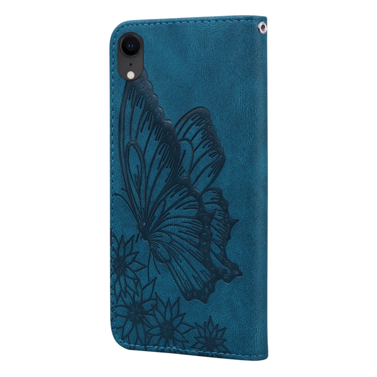 For iPhone XR Retro Skin Feel Butterflies Embossing Horizontal Flip Leather Case with Holder & Card Slots & Wallet