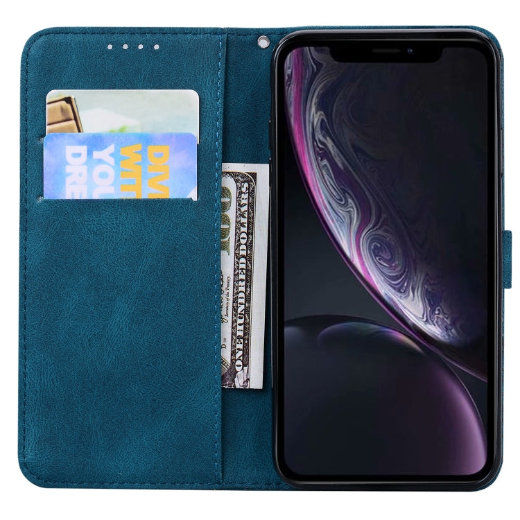 For iPhone XR Retro Skin Feel Butterflies Embossing Horizontal Flip Leather Case with Holder & Card Slots & Wallet