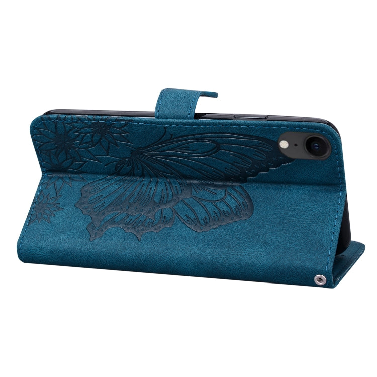 For iPhone XR Retro Skin Feel Butterflies Embossing Horizontal Flip Leather Case with Holder & Card Slots & Wallet