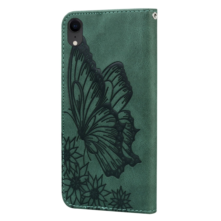 For iPhone XR Retro Skin Feel Butterflies Embossing Horizontal Flip Leather Case with Holder & Card Slots & Wallet