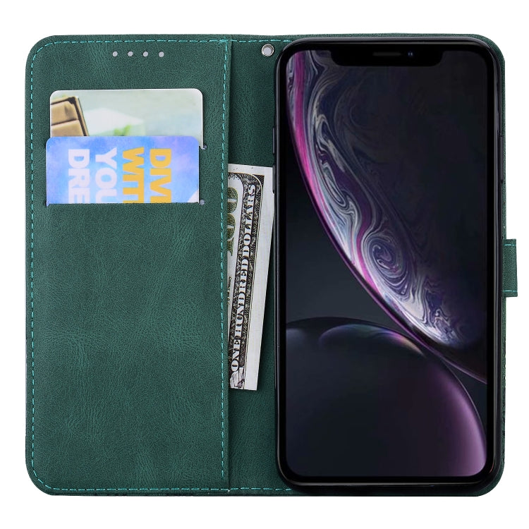 For iPhone XR Retro Skin Feel Butterflies Embossing Horizontal Flip Leather Case with Holder & Card Slots & Wallet