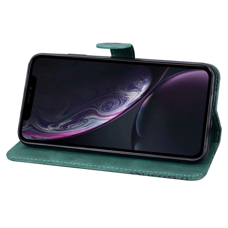 For iPhone XR Retro Skin Feel Butterflies Embossing Horizontal Flip Leather Case with Holder & Card Slots & Wallet