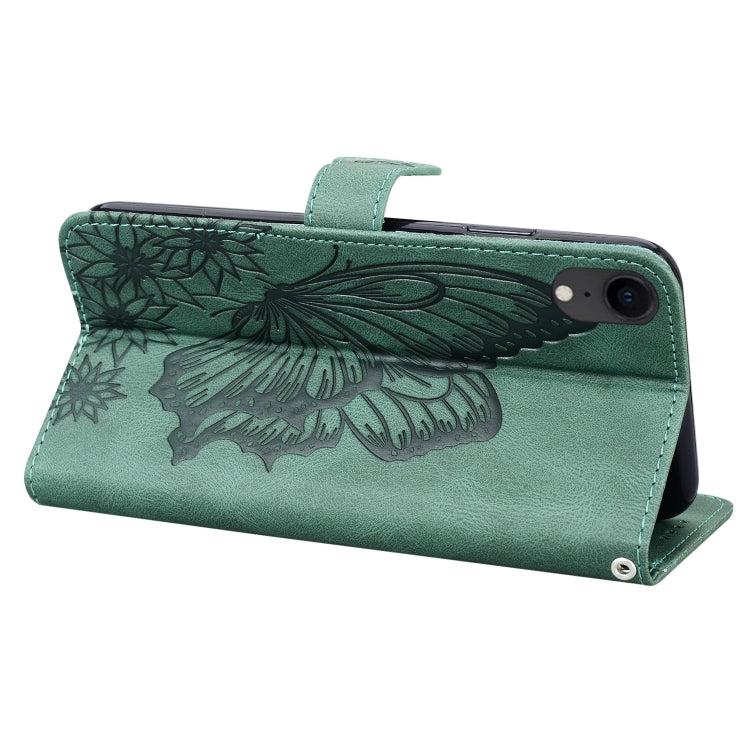 For iPhone XR Retro Skin Feel Butterflies Embossing Horizontal Flip Leather Case with Holder & Card Slots & Wallet