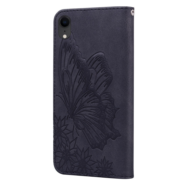 For iPhone XR Retro Skin Feel Butterflies Embossing Horizontal Flip Leather Case with Holder & Card Slots & Wallet
