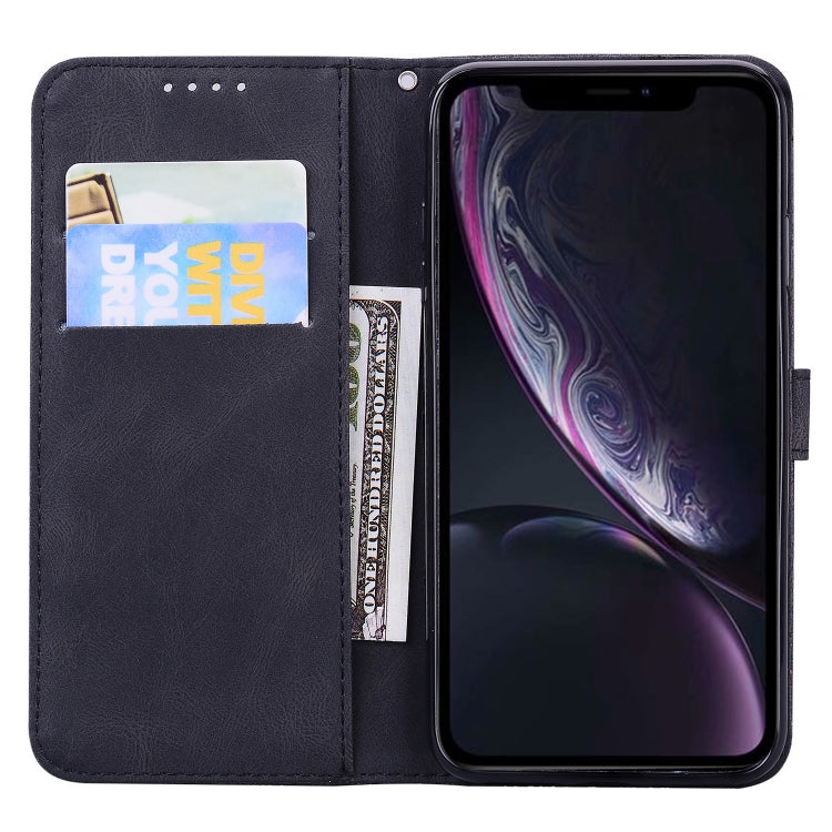 For iPhone XR Retro Skin Feel Butterflies Embossing Horizontal Flip Leather Case with Holder & Card Slots & Wallet
