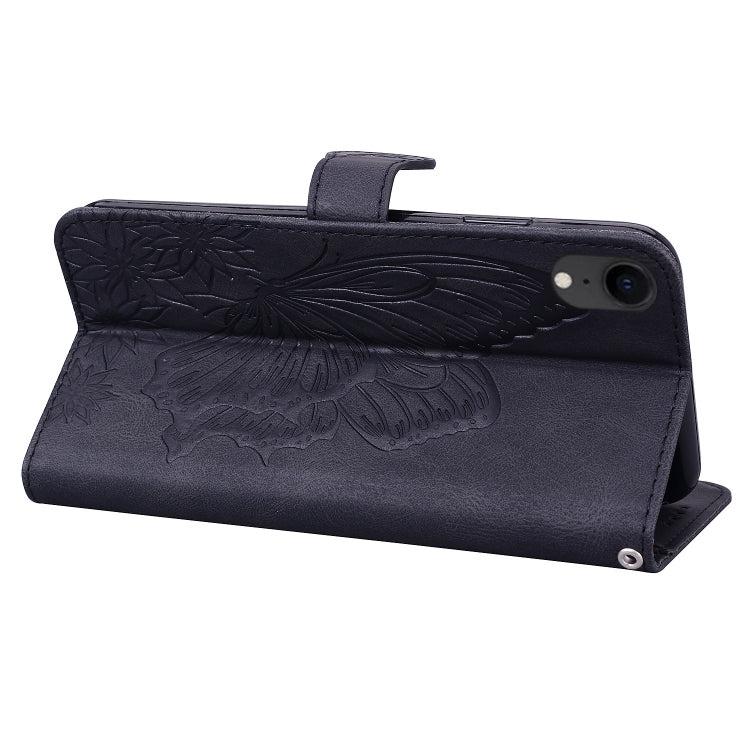 For iPhone XR Retro Skin Feel Butterflies Embossing Horizontal Flip Leather Case with Holder & Card Slots & Wallet