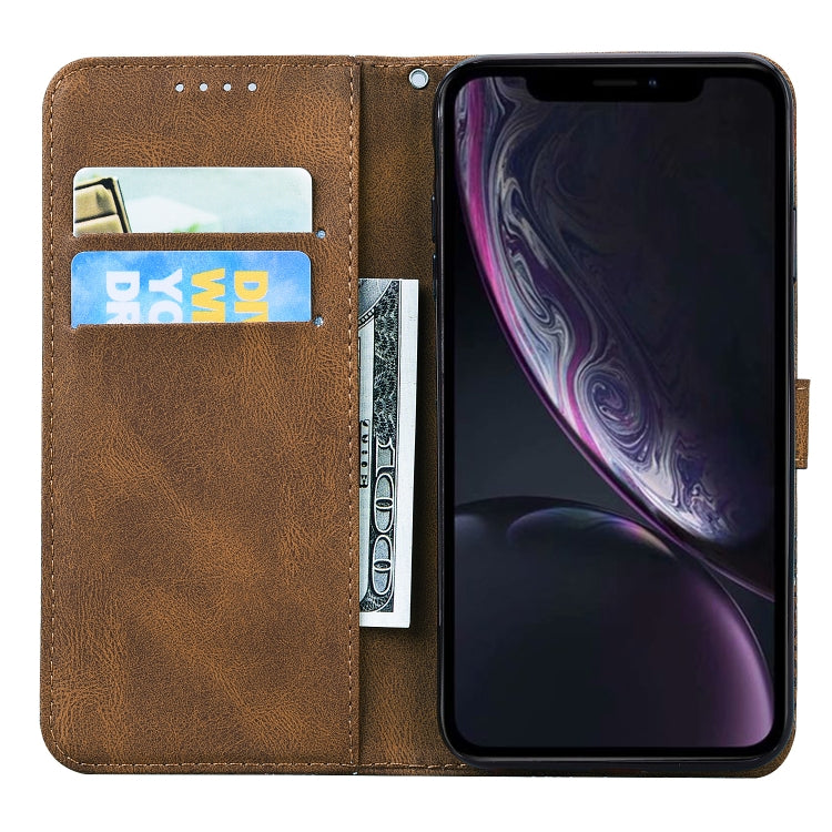 For iPhone XR Retro Skin Feel Butterflies Embossing Horizontal Flip Leather Case with Holder & Card Slots & Wallet