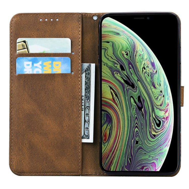 For iPhone X / XS Retro Skin Feel Butterflies Embossing Horizontal Flip Leather Case with Holder & Card Slots & Wallet