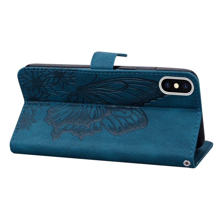 For iPhone XS Max Retro Skin Feel Butterflies Embossing Horizontal Flip Leather Case with Holder & Card Slots & Wallet