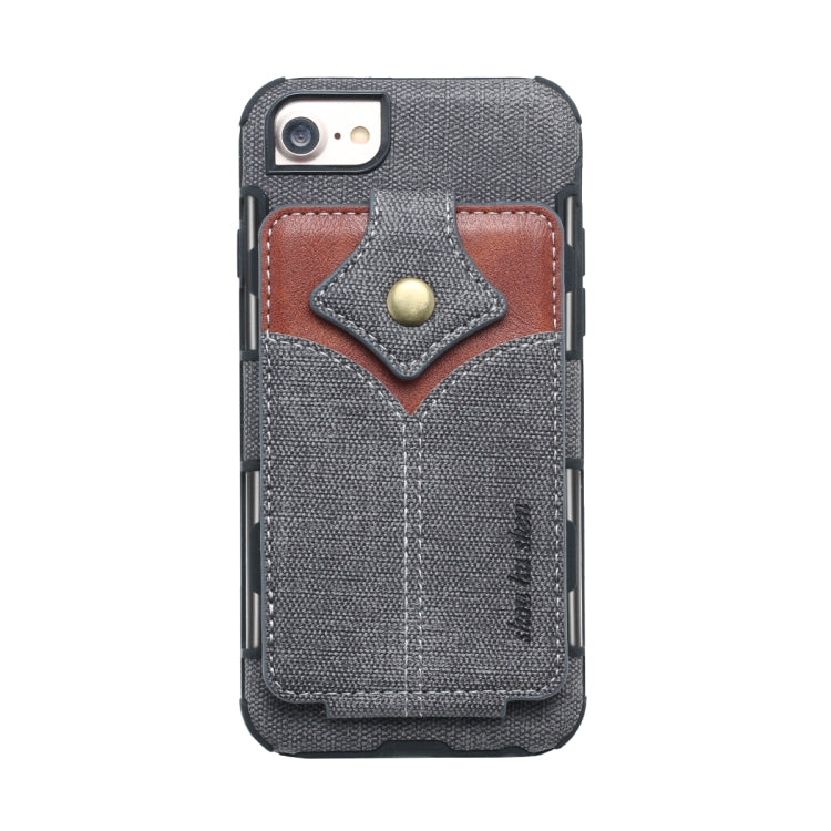 For iPhone SE 2020 & 8 & 7 Cloth Texture + PU + TPU Shockproof Protective Case with Card Slots