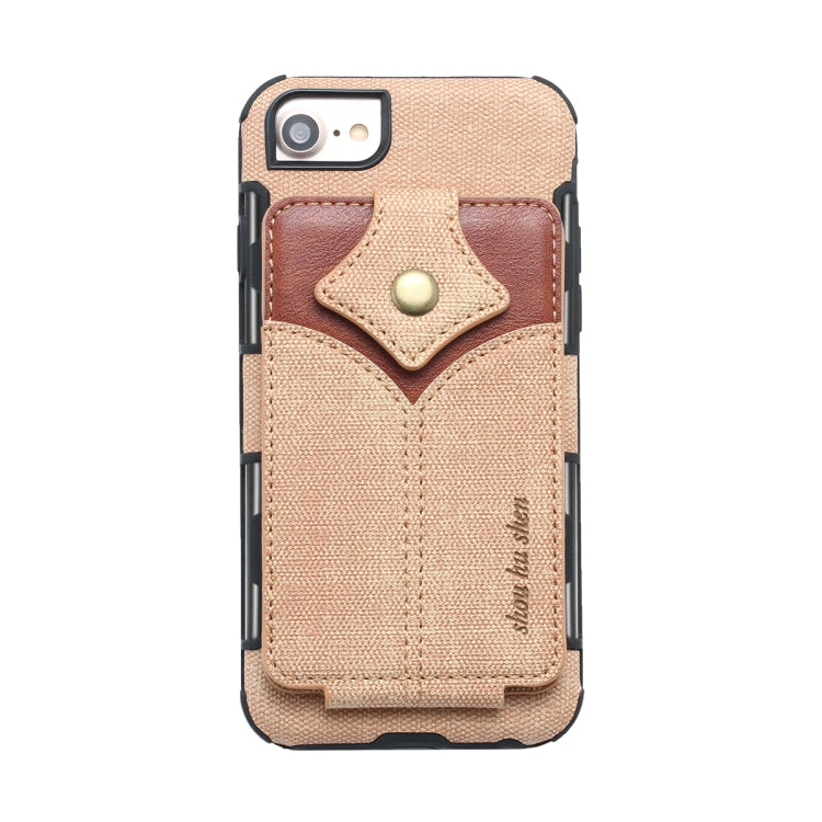 For iPhone SE 2020 & 8 & 7 Cloth Texture + PU + TPU Shockproof Protective Case with Card Slots