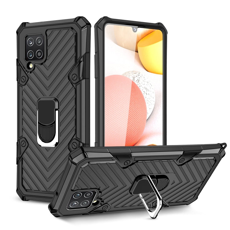 For Samsung Galaxy A42 5G Cool Armor PC + TPU Shockproof Case with 360 Degree Rotation Ring Holder