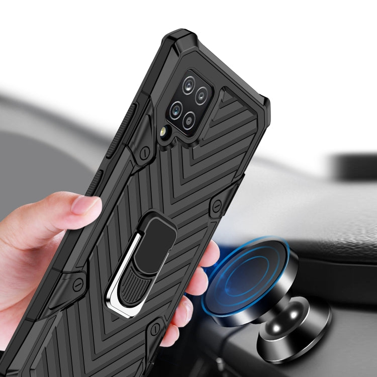 For Samsung Galaxy A42 5G Cool Armor PC + TPU Shockproof Case with 360 Degree Rotation Ring Holder