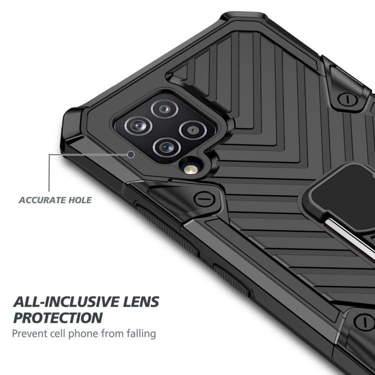 For Samsung Galaxy A42 5G Cool Armor PC + TPU Shockproof Case with 360 Degree Rotation Ring Holder