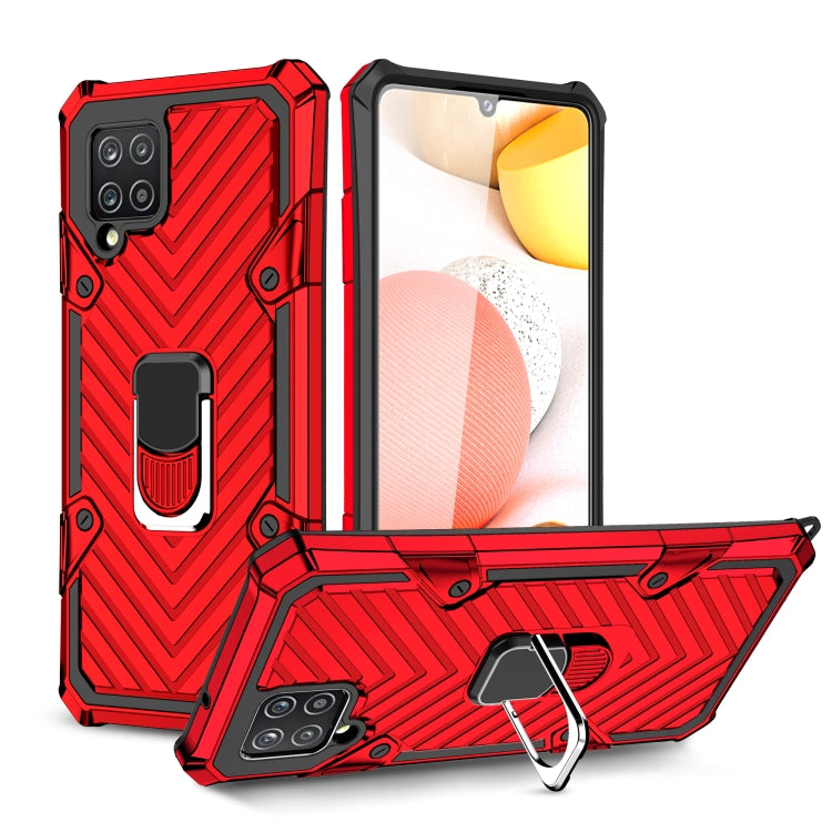 For Samsung Galaxy A42 5G Cool Armor PC + TPU Shockproof Case with 360 Degree Rotation Ring Holder