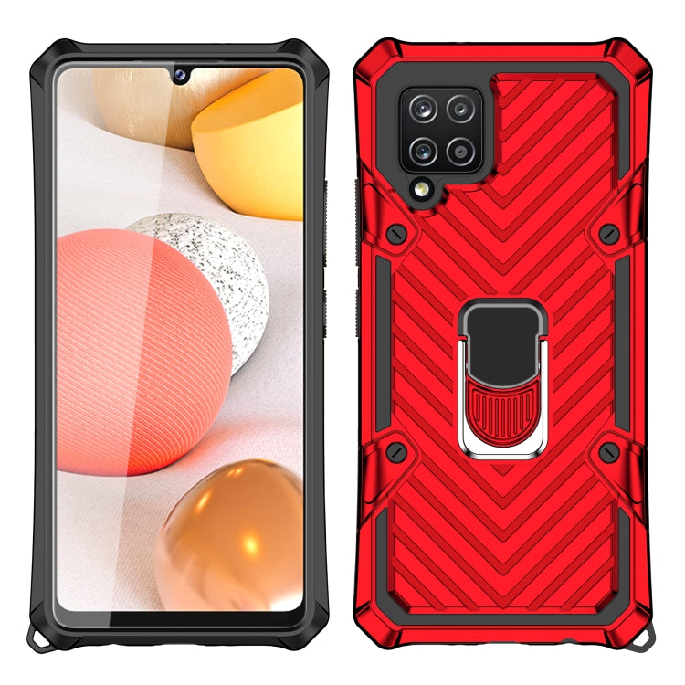 For Samsung Galaxy A42 5G Cool Armor PC + TPU Shockproof Case with 360 Degree Rotation Ring Holder