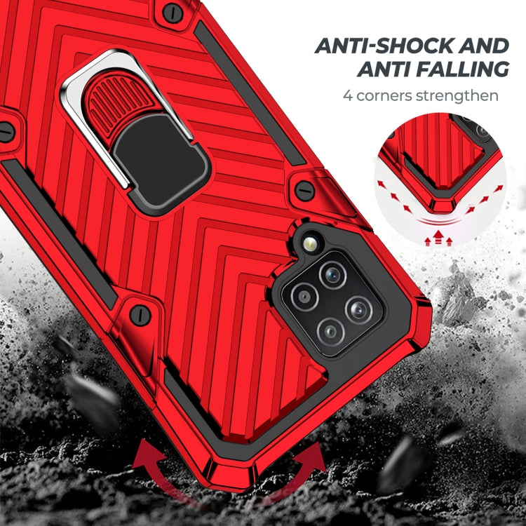 For Samsung Galaxy A42 5G Cool Armor PC + TPU Shockproof Case with 360 Degree Rotation Ring Holder