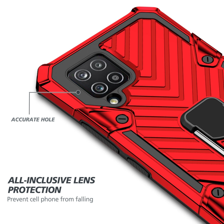 For Samsung Galaxy A42 5G Cool Armor PC + TPU Shockproof Case with 360 Degree Rotation Ring Holder