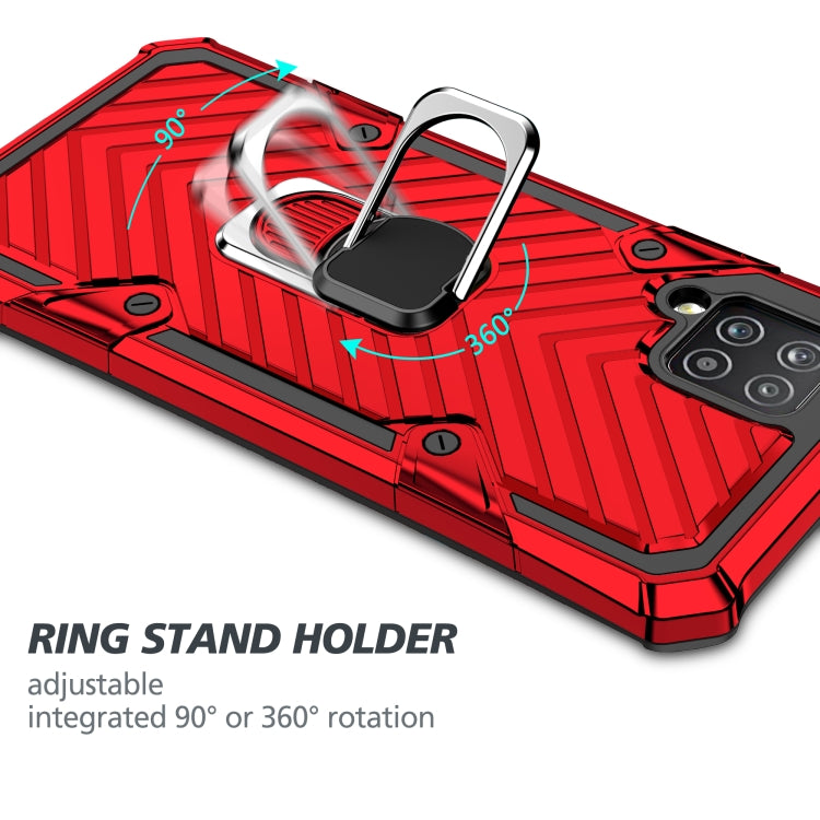 For Samsung Galaxy A42 5G Cool Armor PC + TPU Shockproof Case with 360 Degree Rotation Ring Holder