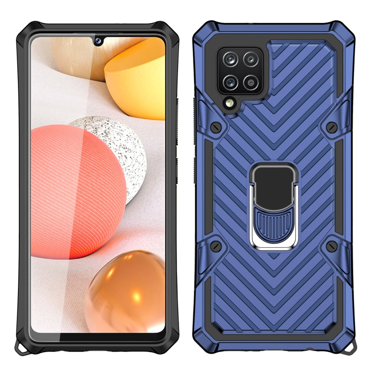 For Samsung Galaxy A42 5G Cool Armor PC + TPU Shockproof Case with 360 Degree Rotation Ring Holder