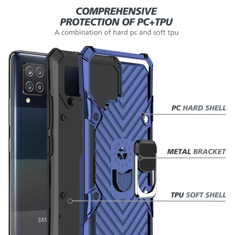 For Samsung Galaxy A42 5G Cool Armor PC + TPU Shockproof Case with 360 Degree Rotation Ring Holder