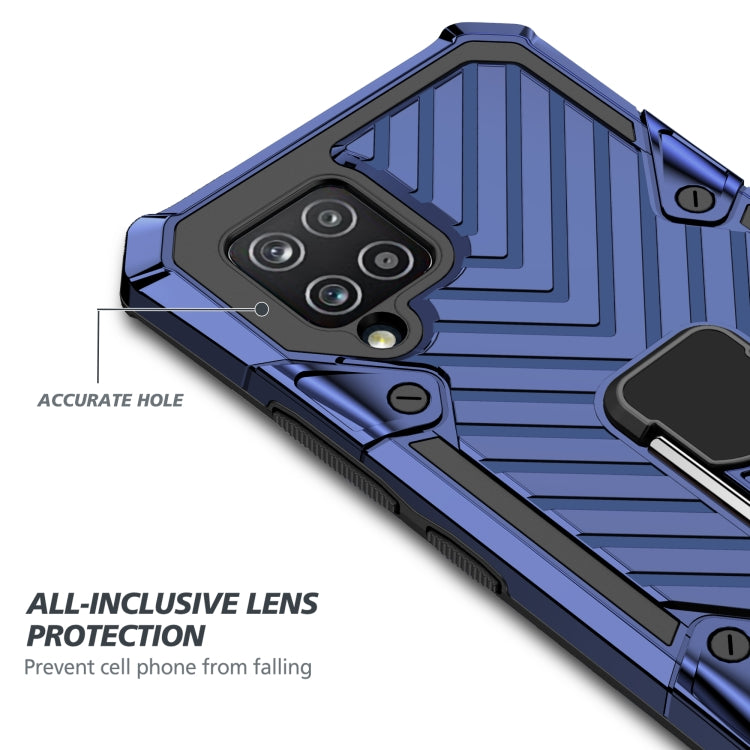 For Samsung Galaxy A42 5G Cool Armor PC + TPU Shockproof Case with 360 Degree Rotation Ring Holder